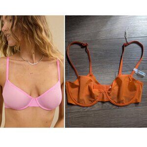 NWT Aerie | SMOOTHEZ Mesh Unlined Bra In Orange (34C)